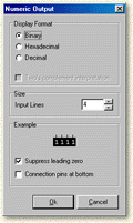 Numeric Output dialog